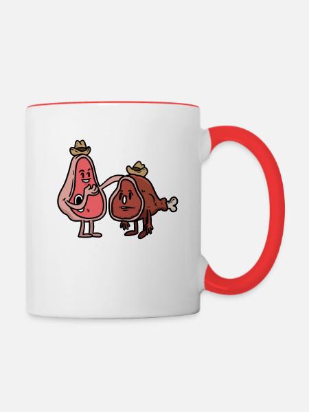 My Meat , Fleisch - Tasse zweifarbig - Weiß/Rot