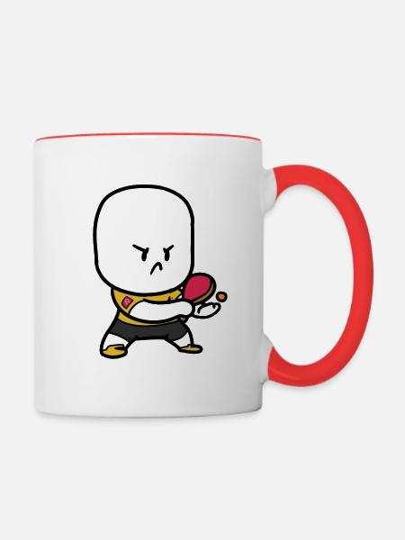 Stickman Pingpong - Tasse zweifarbig - Weiß/Rot