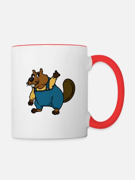 Bad Finger Beaver - Tasse zweifarbig - Weiß/Rot