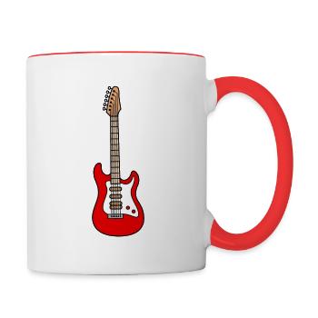 Electric Guitar Electric Guitar - Contrasting Mug - white/red - Right