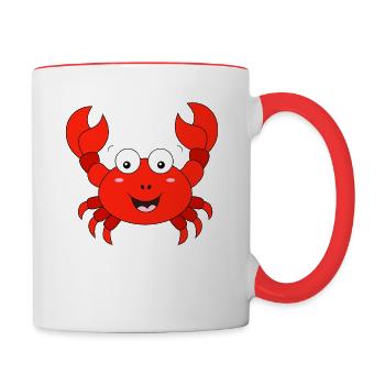 Cancer du crabe rouge - Mug contrasté - blanc/rouge - Droite