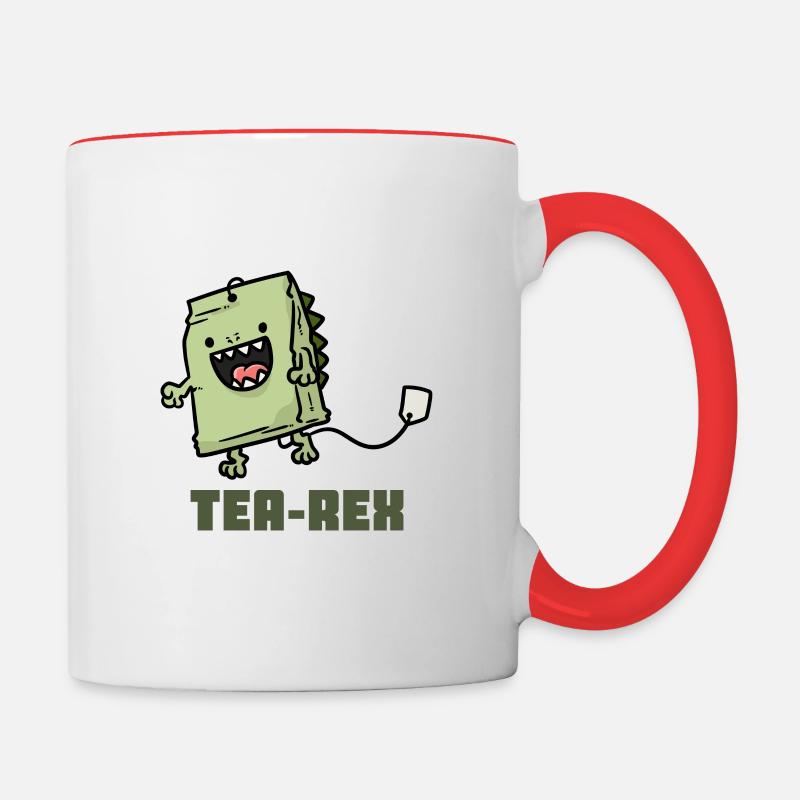 Tea Rex Tee-Rex - Contrasting Mug - white/red