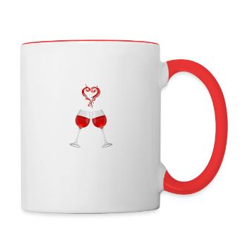 Partenaires de Wine Red Wine Love Humor - Mug contrasté - blanc/rouge - Droite