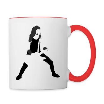 Metal guitar player, minimaliste James Hetfield - Mug contrasté - blanc/rouge - Droite