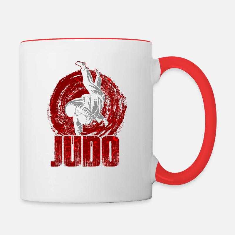 Judo - Mug contrasté - blanc/rouge