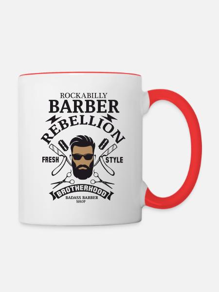 Barber Rebellion Design - Tasse zweifarbig - Weiß/Rot