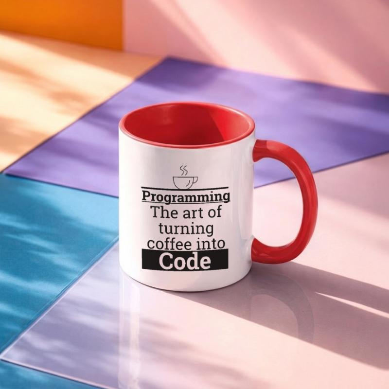 "Programming Coffee to Code" | Programmer Contrasting Mug