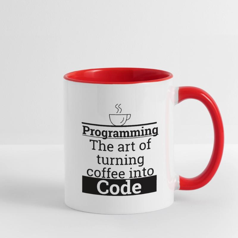 "Programming Coffee to Code" | Programmierer Tasse zweifarbig