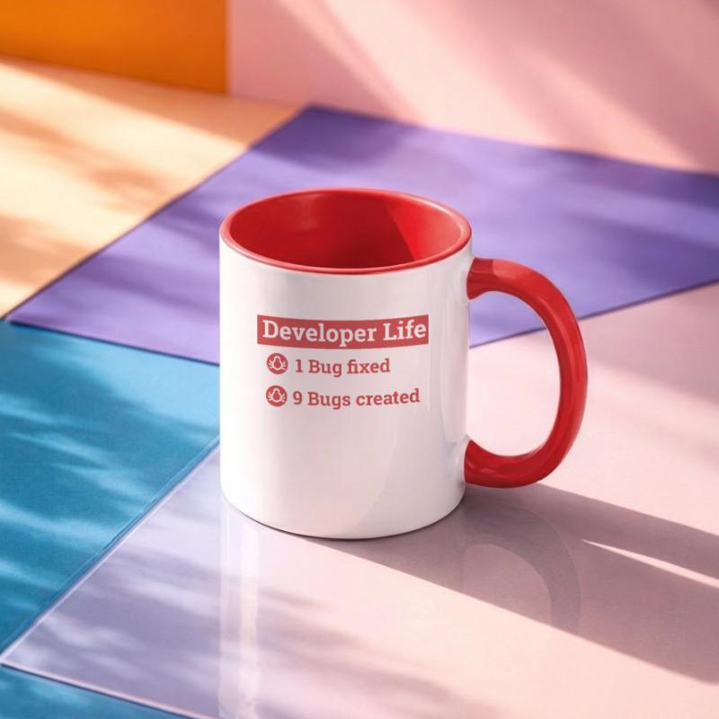 "Developer life" | Programmer, Programmierer Tasse zweifarbig