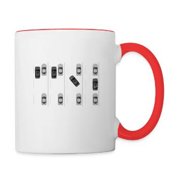 Parking driving instructor sayings driving school instructor jokes - Contrasting Mug - white/red - Right