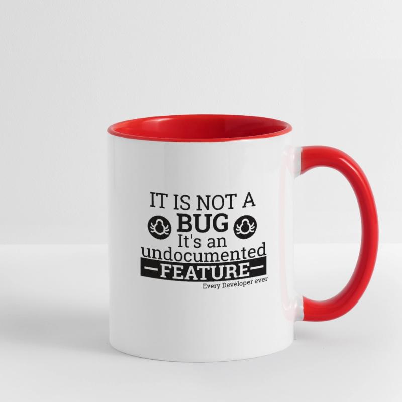 "Not a Bug" | Programmer, Programmierer Tasse zweifarbig