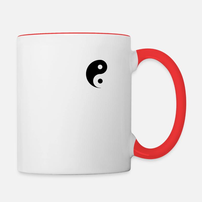 Subtle Yin Yang Artwork - Contrasting Mug - white/red