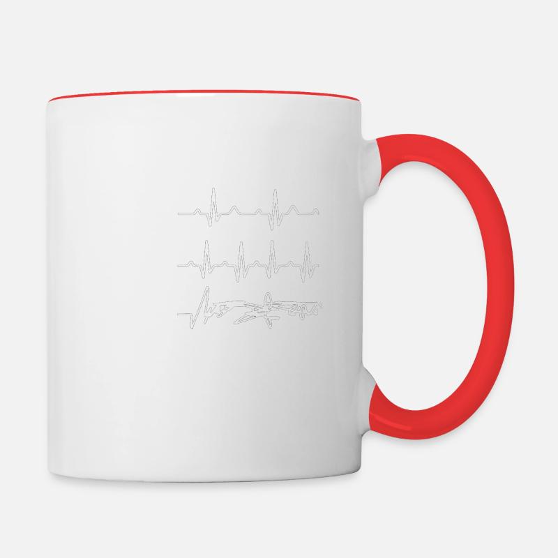 5 Zylinder Turbo Oldtimer 1-2-4-5-3 Geschenkidee - Tasse zweifarbig - Weiß/Rot