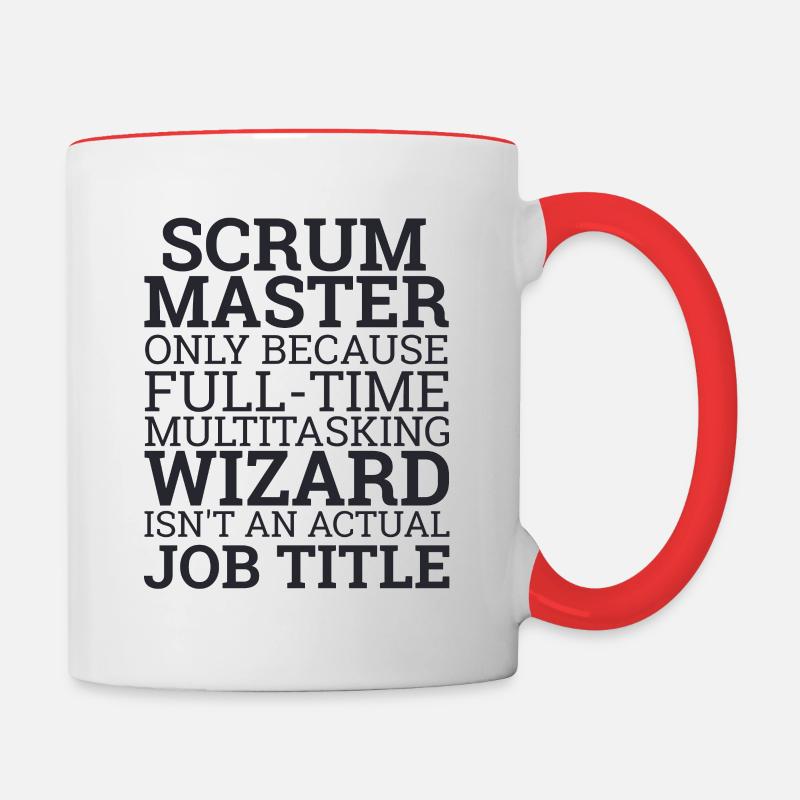 "Scrum Master" | Scrum Master - Contrasting Mug - white/red