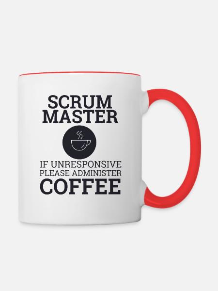 "Scrum Master" | Scrum Master - Tasse zweifarbig - Weiß/Rot