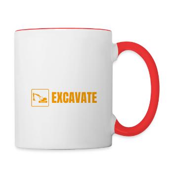 Excavator excavator driver excavator driver construction site - Contrasting Mug - white/red - Right