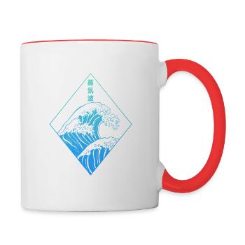 Great Wave of Kanagawa - Mug contrasté - blanc/rouge - Droite