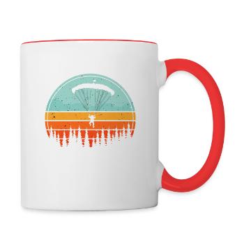 Parapente Canoe rétro Vintage - Mug contrasté - blanc/rouge - Droite