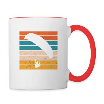 Parapente Canoe rétro Vintage - Mug contrasté - blanc/rouge - Droite