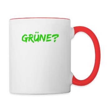 Grün? Nein Danke! Anti Grüne Anti Bearbock - Tasse zweifarbig - Weiß/Rot - Rechts