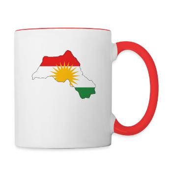 Kurd Kurdistan Biji Kurdistan - Contrasting Mug - white/red - Right