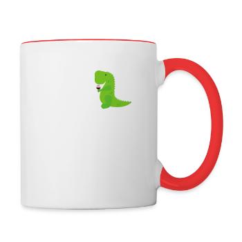 Vinodino Vin Vin Vinosaure - Mug contrasté - blanc/rouge - Droite