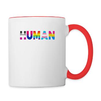 HUMAN LGBT Flag Gay Pride Month Transgender Rainbo - Tasse zweifarbig - Weiß/Rot - Rechts
