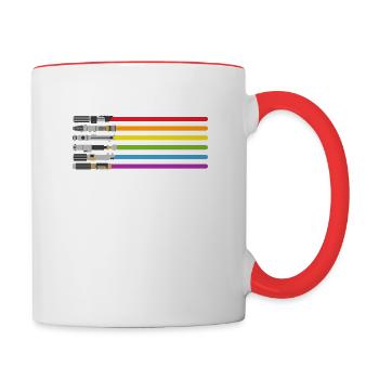 LGBT Flag Light Swords Gay Pride Sword - Tasse zweifarbig - Weiß/Rot - Rechts