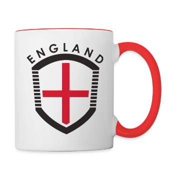 england shield - Contrasting Mug - white/red - Right