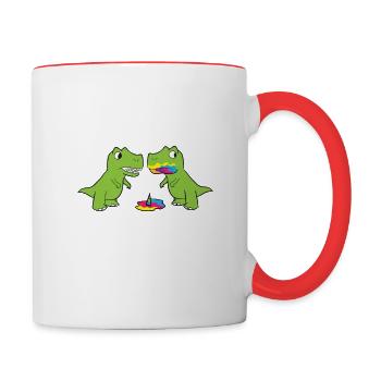 Funny Did You Eat The Last Unicorn Dinosaur - Mug contrasté - blanc/rouge - Droite