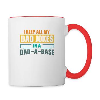 I Keep All My Dad Jokes In A Dad-A-Base Vintage - Contrasting Mug - white/red - Right