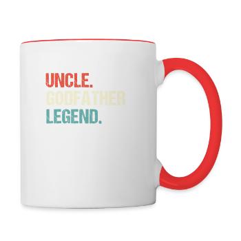 Retro Uncle Godfather Legend Vintage - Tasse zweifarbig - Weiß/Rot - Rechts