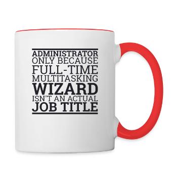"Administrator Wizard | Admin" - Contrasting Mug - white/red - Right
