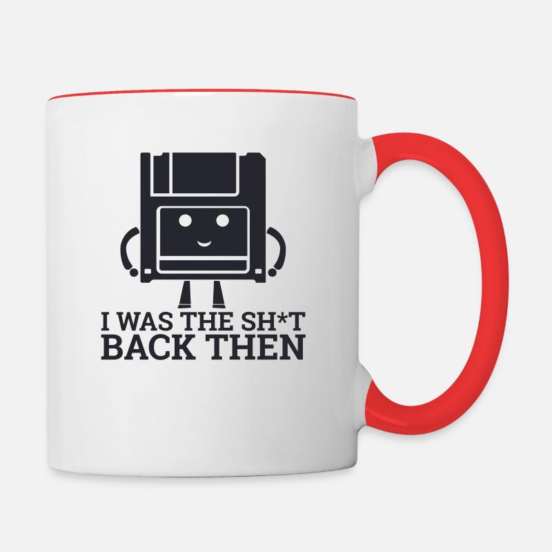 "Diskette | Informatik Computer Geek" - Tasse zweifarbig - Weiß/Rot
