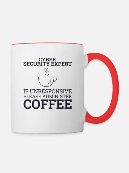 "Cyber Security Expert Coffee | Hacker" - Tasse zweifarbig - Weiß/Rot