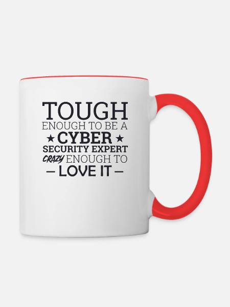 "Cyber Security Expert Crazy | Hacker" - Tasse zweifarbig - Weiß/Rot