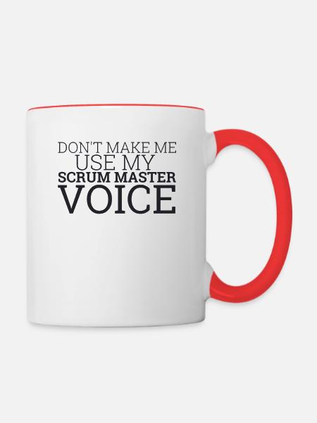 "Scrum Master Voice | "Scrum Master"" - Tasse zweifarbig - Weiß/Rot