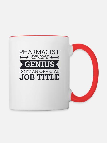 "Pharmacist Genius | Apotheke" - Tasse zweifarbig - Weiß/Rot