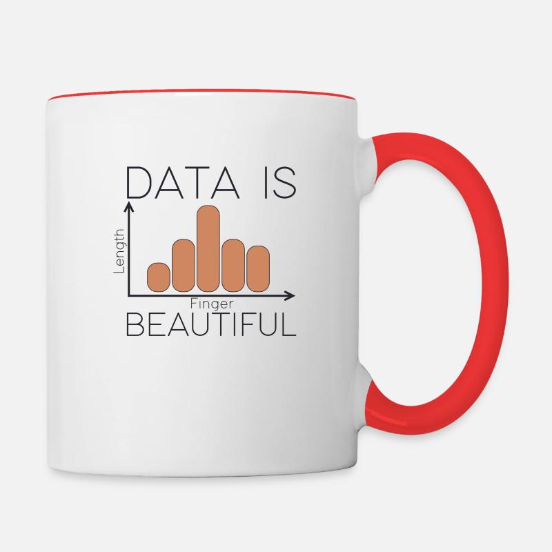 "Data Beautiful Data Science | Data Scientist" - Tasse zweifarbig - Weiß/Rot