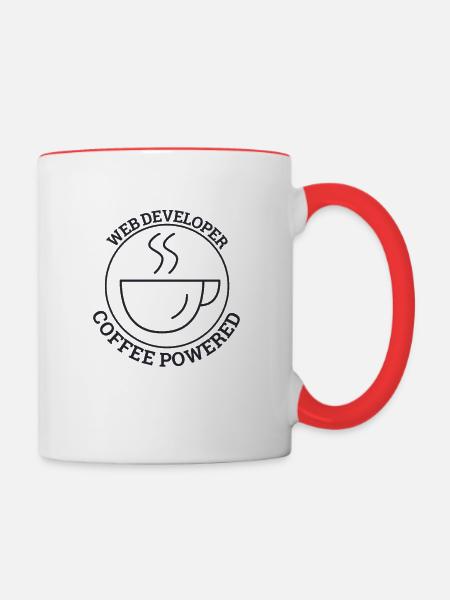"Web Developer Coffee | Webentwickler" - Tasse zweifarbig - Weiß/Rot