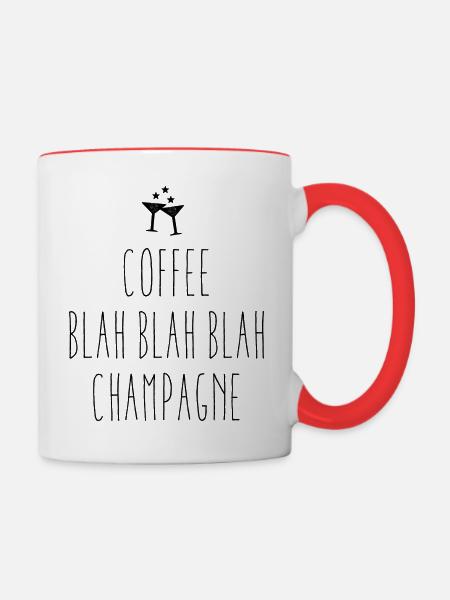 coffee blah blah blah - Tasse zweifarbig - Weiß/Rot