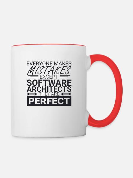 "Software Architect Perfect |Software Architektur" - Tasse zweifarbig - Weiß/Rot