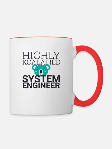 "System Engineer Koalafied | Systemtechnik" - Tasse zweifarbig - Weiß/Rot