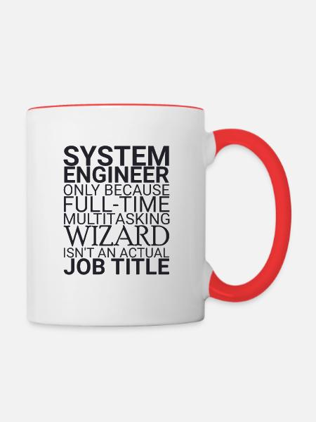 "System Engineer Wizard | Systemtechnik" - Tasse zweifarbig - Weiß/Rot
