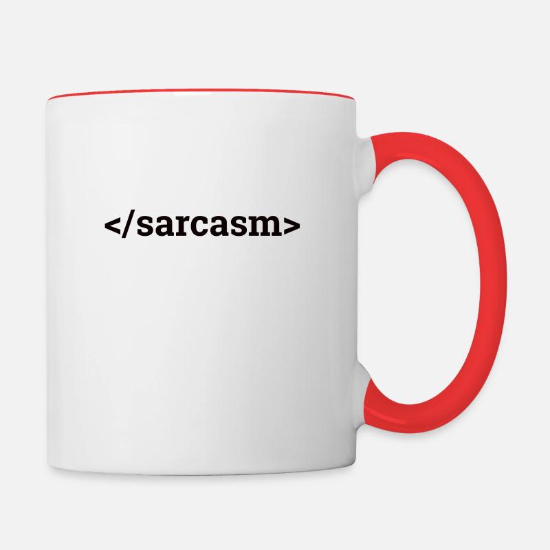 « Sarcasme | Informatique » - Mug contrasté - blanc/rouge