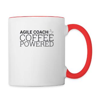 « Agile Coach Coffee | Agile » - Mug contrasté - blanc/rouge - Droite