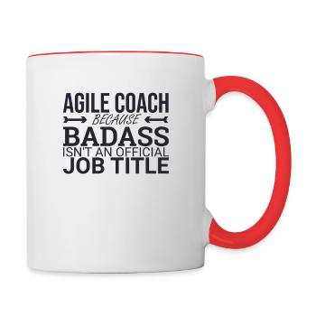 « Coach Agile Badass | Agile » - Mug contrasté - blanc/rouge - Droite