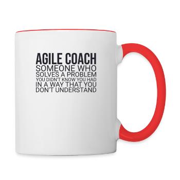 « Agile Coach Résoudre les problèmes | Agile » - Mug contrasté - blanc/rouge - Droite
