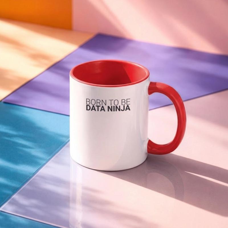 "Data Ninja Born | Data Science" Tasse zweifarbig