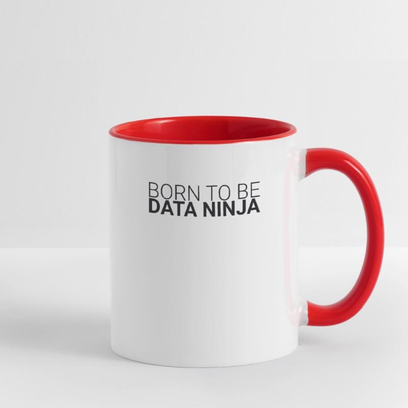 "Data Ninja Born | Data Science" Tasse zweifarbig